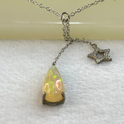 Natural Opal with Crystals in S925 Sliver Necklace 3.13g 35.5 by 27.4 by 25.9mm - Huangs Jadeite and Jewelry Pte Ltd