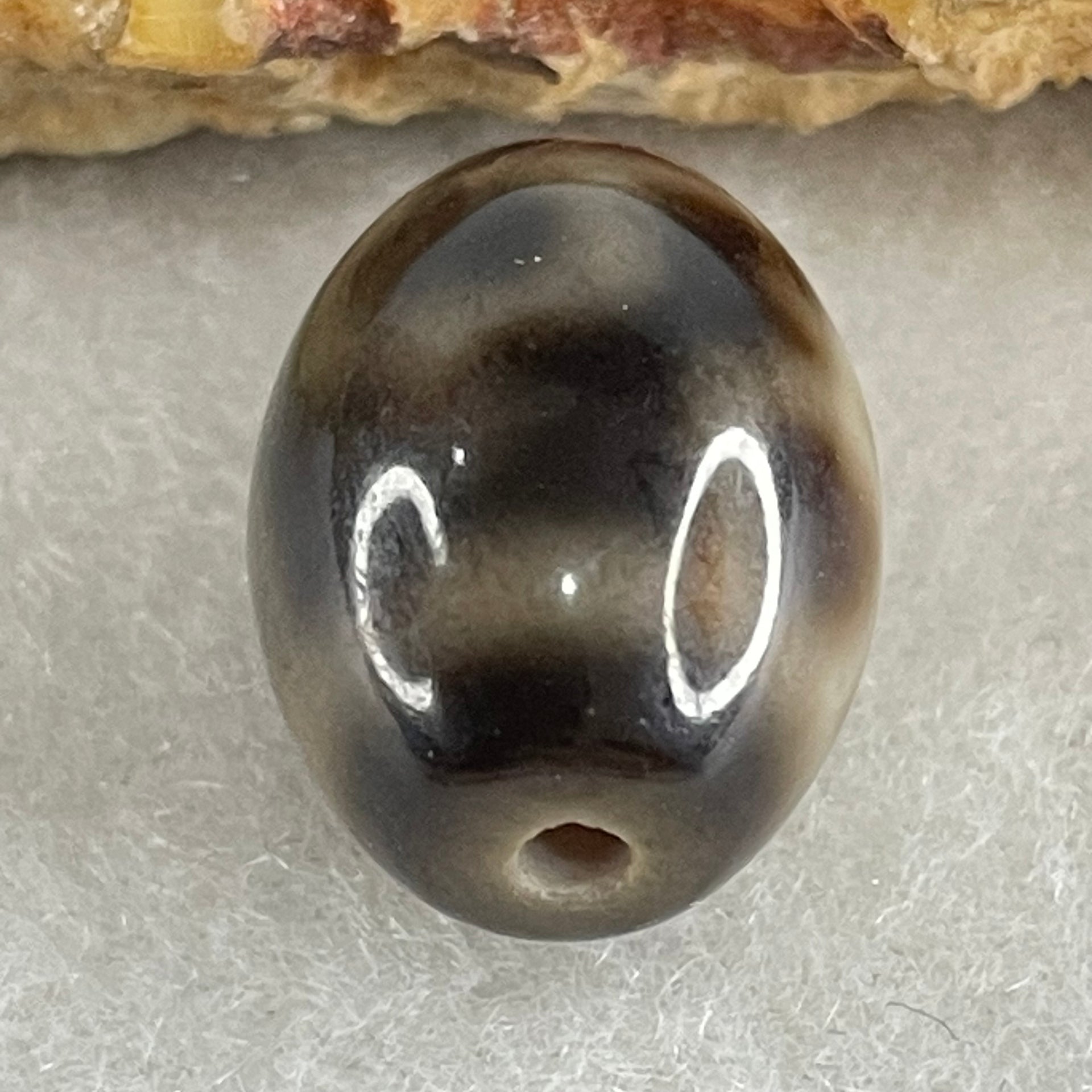 Natural Powerful Tibetan Old Oily Agate 4 Nectar Vessel Dzi Bead Heavenly Master (Tian Zhu) 花蜜容器天珠 3.36g 15.7 by 12.4mm - Huangs Jadeite and Jewelry Pte Ltd