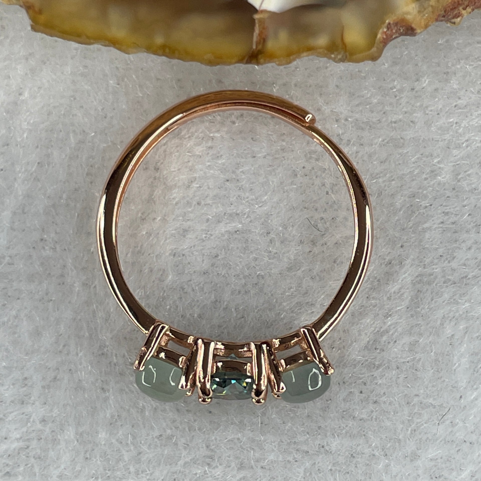 Natural Green Cubic Zirconia with Green Prehnite 1.56g 4.5 by 3.0mm 1 Bead - 4.0 by 2.5mm 2 Beads (Adjustable Size) - Huangs Jadeite and Jewelry Pte Ltd