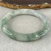 Type A Light Green with Green piao Hua Floral Jadeite Bangle 54.80g Inner Diameter 55.9mm 10.2 by 10.6mm (Internal Lines) - Huangs Jadeite and Jewelry Pte Ltd