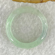 Type A Semi Icy Faint Blueish Green With Blueish Green Patches Jadeite Ring 2.44g 4.8 by 3.2 US6.75 HK14.8 (Very Slight Internal Lines) - Huangs Jadeite and Jewelry Pte Ltd