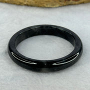 Type A Highly Translucent Black Grey Wuji Jadeite Baby Bangle 12.46g Internal Diameter 36.5mm 7.2 by 5.1mm - Huangs Jadeite and Jewelry Pte Ltd