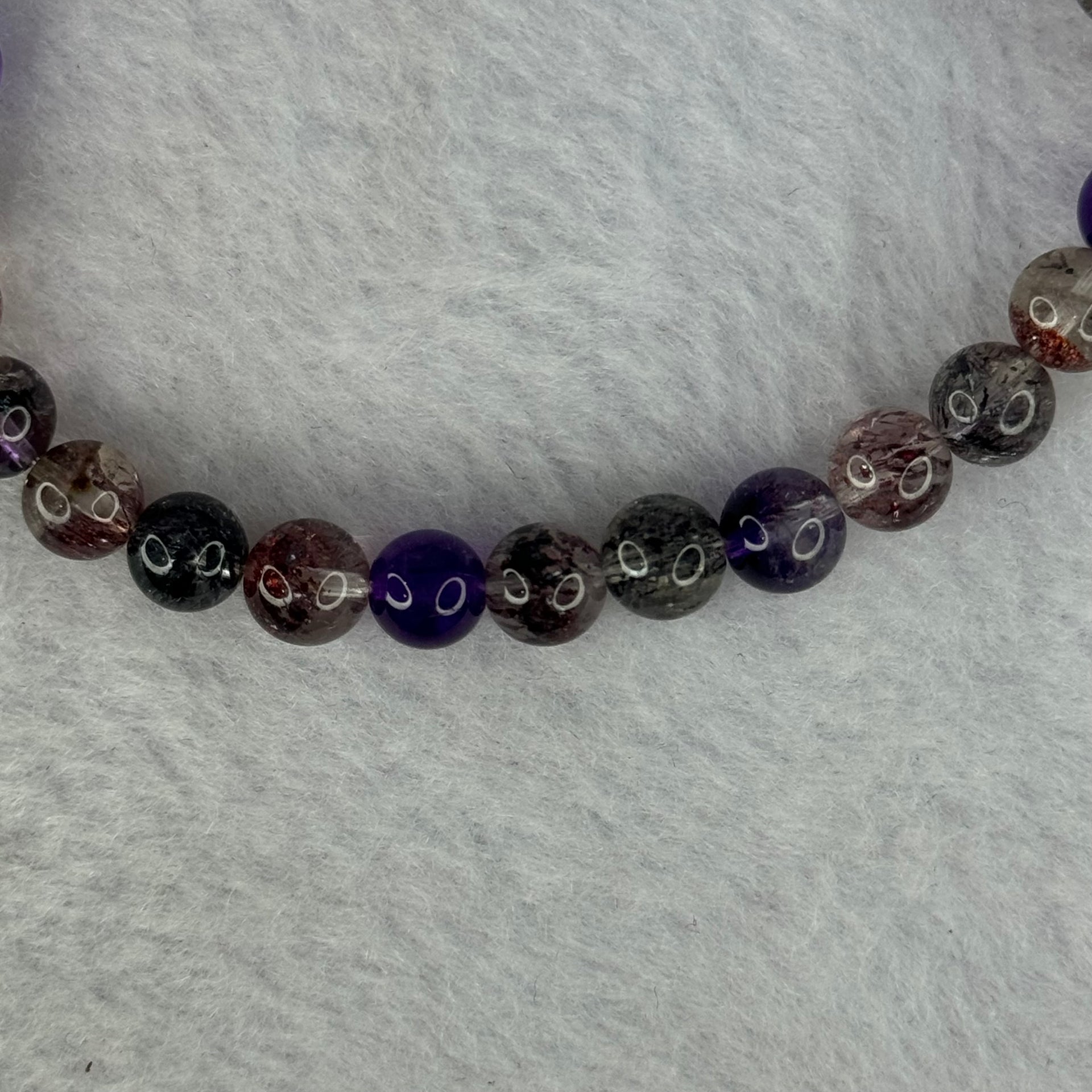 Very Good Grade Natural Transparent Yellow Black Super 7 Beads Bracelet 非常好的等级天然透明深黄黑色超级七珠手链 11.65g 16cm 6.8mm 29 Beads - Huangs Jadeite and Jewelry Pte Ltd