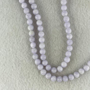 Type A Full Lavender Jadeite Beads Necklace 44.24g 64cm 6.1mm 108 Beads - Huangs Jadeite and Jewelry Pte Ltd