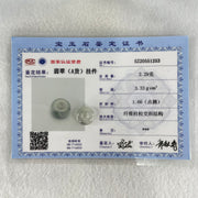 Type A Semi Icy Light Green With Wuji Grey Spots Jadeite Ping An Kou Donut Pendant 2.29g 13.7 by 6.0mm - Huangs Jadeite and Jewelry Pte Ltd