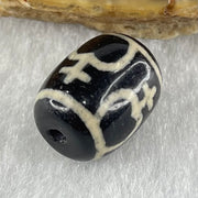 Natural Powerful Tibetan Old Oily Agate Four Nectar Vessel Dzi Bead Heavenly Master (Tian Zhu) 四花蜜容器天珠 2.72g 13.8 by 11.1mm - Huangs Jadeite and Jewelry Pte Ltd