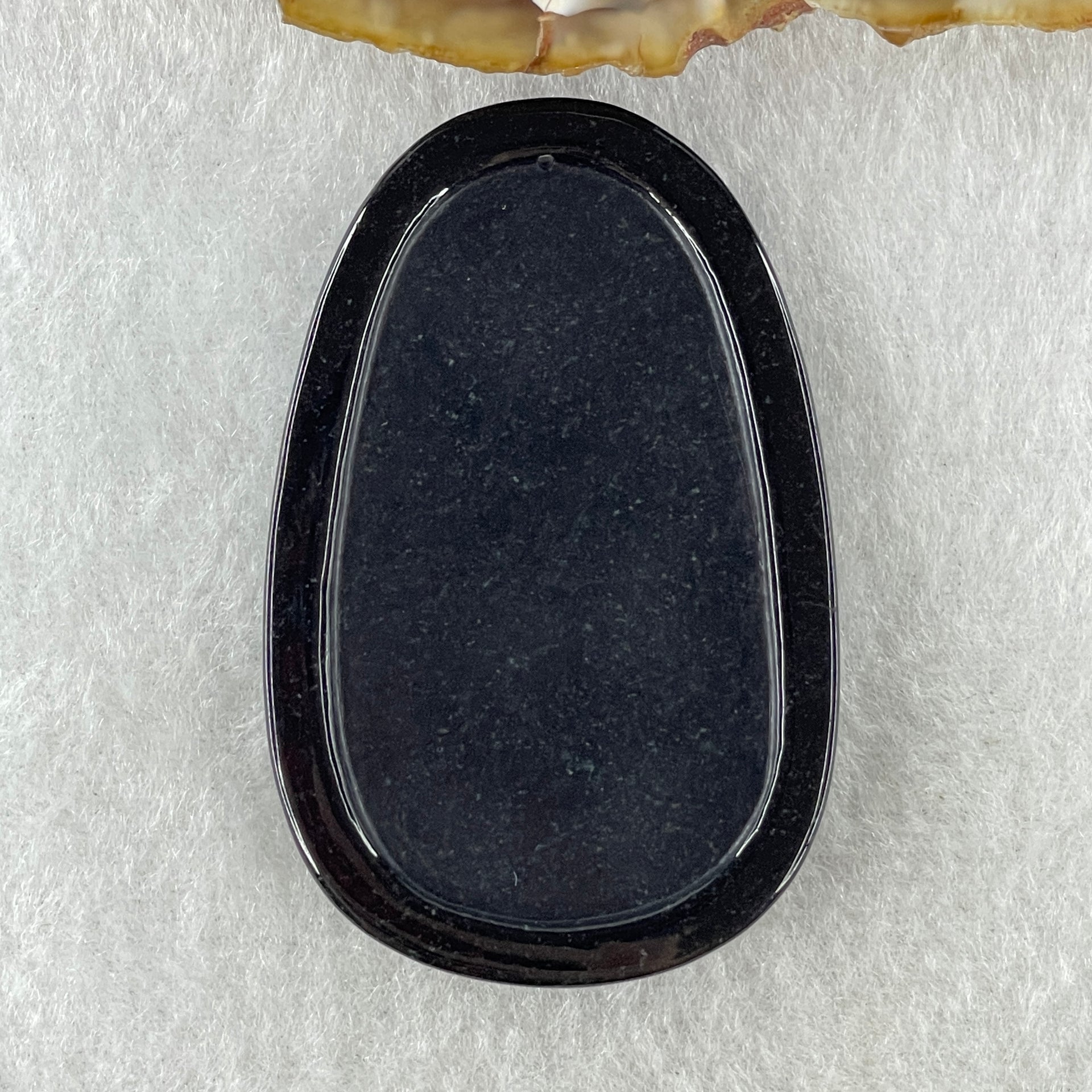 Type A Opaque to Partial Translucent Black Omphacite Jadeite Akasagarbha Bodhissattva Pendant Ox and Tiger Zodiac Guardian 17.04g 52.7 by 34.2 by 7.4mm - Huangs Jadeite and Jewelry Pte Ltd