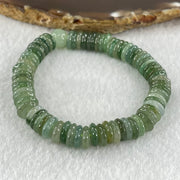 Type A Muti Blueish Green Shades with Yellowish Brown Jadeite Ping An Kou Donut with Jadeite Bead Bracelet 30.03g 15cm 9.0mm 74pcs 8.8mm 1 Beads - Huangs Jadeite and Jewelry Pte Ltd