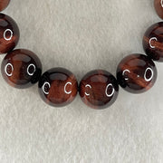 Natural Red Tiger's Eye Quartz Beads Bracelet 59.31g 16.5cm 14.1mm 15 Beads - Huangs Jadeite and Jewelry Pte Ltd
