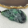 Rare Type A Wuji Grey with Spicy Green Jadeite Qilin Kirin with Phoenix, Ruyi and Treasure 95.01g 77.5 by 49.0 by 14.5 mm - Huangs Jadeite and Jewelry Pte Ltd