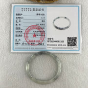 Type A Natural Green with Wuji Grey Piao Hua Jadeite Bangle 11.14g Internal Diameter 51.1mm 5.2 by 5.8mm (Close to Perfect) - Huangs Jadeite and Jewelry Pte Ltd