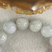 Type A Light Green with Slight Light Lavender Jadeite Beads Bracelet 47.83g 15cm 12.1mm 16 Beads - Huangs Jadeite and Jewelry Pte Ltd