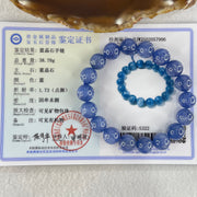 Natural Blue Kyanite Beads Bracelet 38.78g 15.5cm 10.7 18 Beads - Huangs Jadeite and Jewelry Pte Ltd