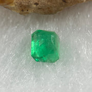 Natural Colombia Vivid Green Emerald (Beryl) Cut-Cornered Rectangular Step cut 0.48ct 4.8 by 4.3 by 3.4mm - Huangs Jadeite and Jewelry Pte Ltd