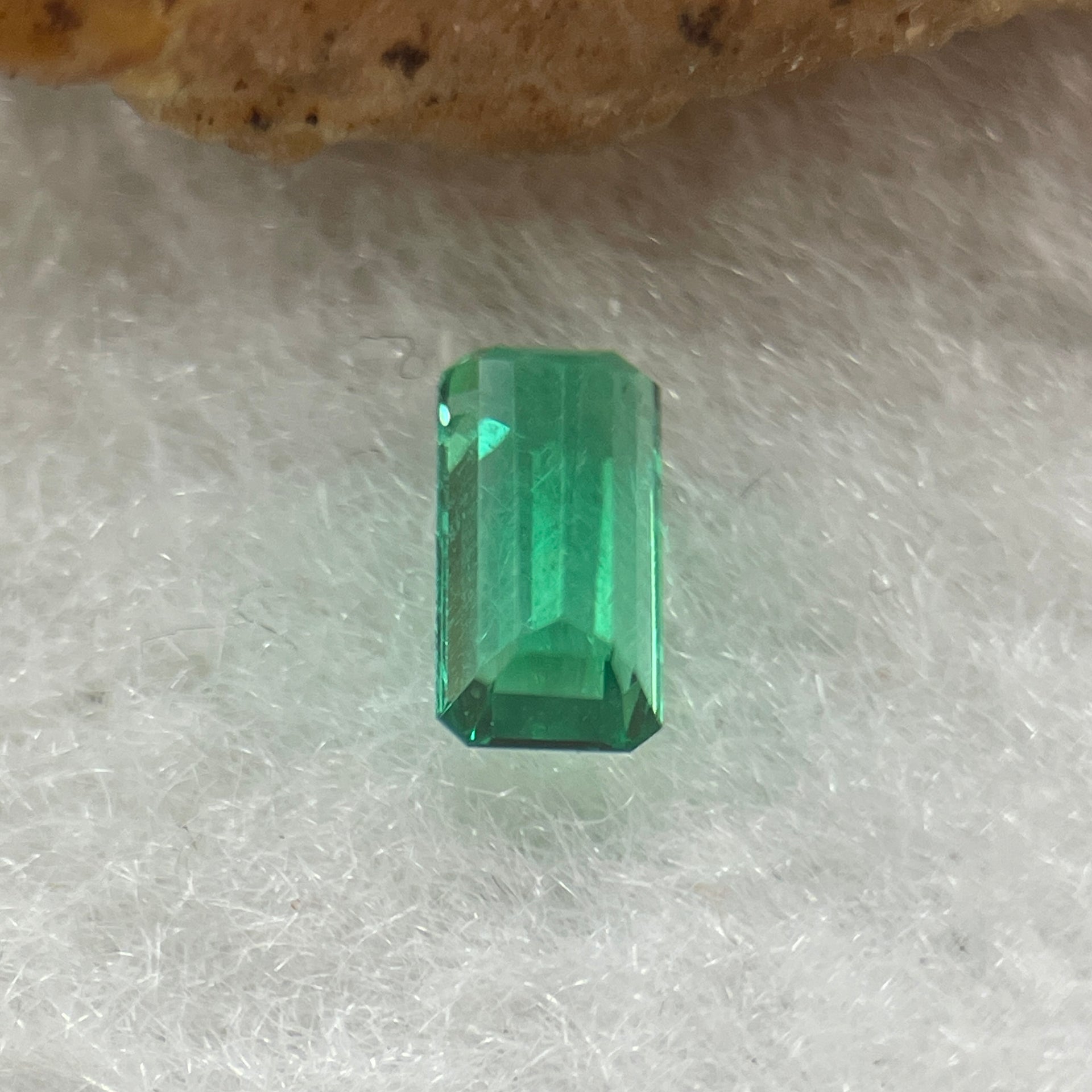 Natural Colombia Vivid Green Emerald (Beryl) Cut-Cornered Rectangular Step cut 0.40ct 5.8 by 3.1 by 2.5mm - Huangs Jadeite and Jewelry Pte Ltd