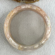 Natural Pinkish Flower Agate Bangle 85.96g Internal Diameter 62.5mm 23.1 by 9.1mm (Perfect) - Huangs Jadeite and Jewelry Pte Ltd