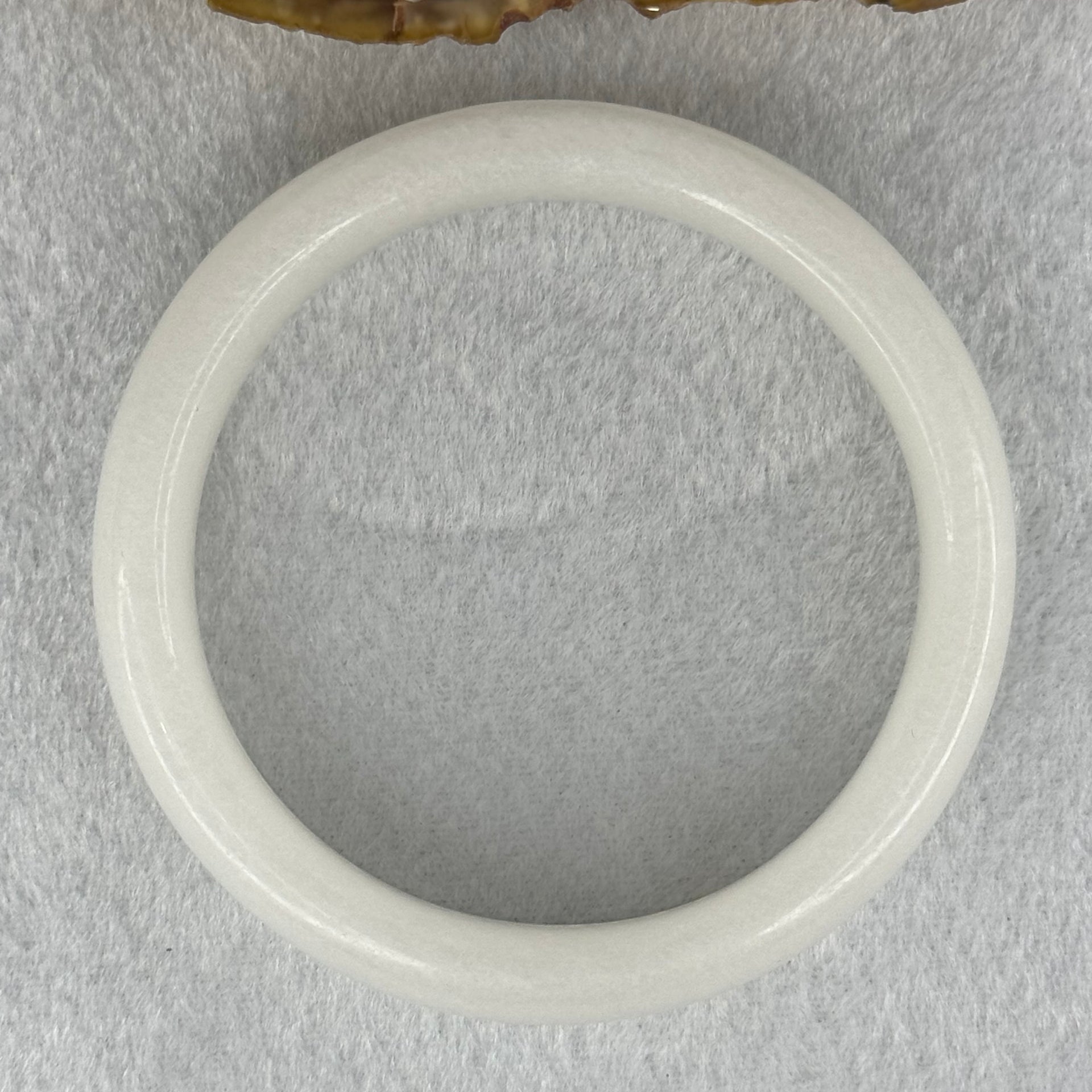 Natural White Jade Crystal Bangle 52.73g Internal Diameter 60.3mm 14.2 by 8.4mm - Huangs Jadeite and Jewelry Pte Ltd