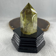 High Grade Natural Citrine Tower with Wooden Stand Display 270.15g 87.0 by 78.0 by 109.2mm - Huangs Jadeite and Jewelry Pte Ltd