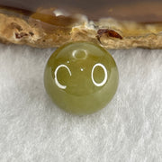 Natural Type A Yellowish Green Jadeite Bead Charm 4.49g 13.8mm - Huangs Jadeite and Jewelry Pte Ltd