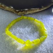 Natural Yellow Serpentine Mini Cube Beads Bracelet 6.36g 4.4mm 29 Beads - Huangs Jadeite and Jewelry Pte Ltd