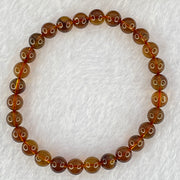 Natural Purple Amber Beads Bracelet 天然紫蜜琥珀手链 4.30g 16cm 6.5mm 28 Beads - Huangs Jadeite and Jewelry Pte Ltd