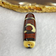 Natural Powerful Tibetan Old Oily Agate Sky Door Serenity 1 Eye Dzi Bead Heavenly Master (Tian Zhu) 一眼天诛 8.65g 37.7 by 12.0mm - Huangs Jadeite and Jewelry Pte Ltd