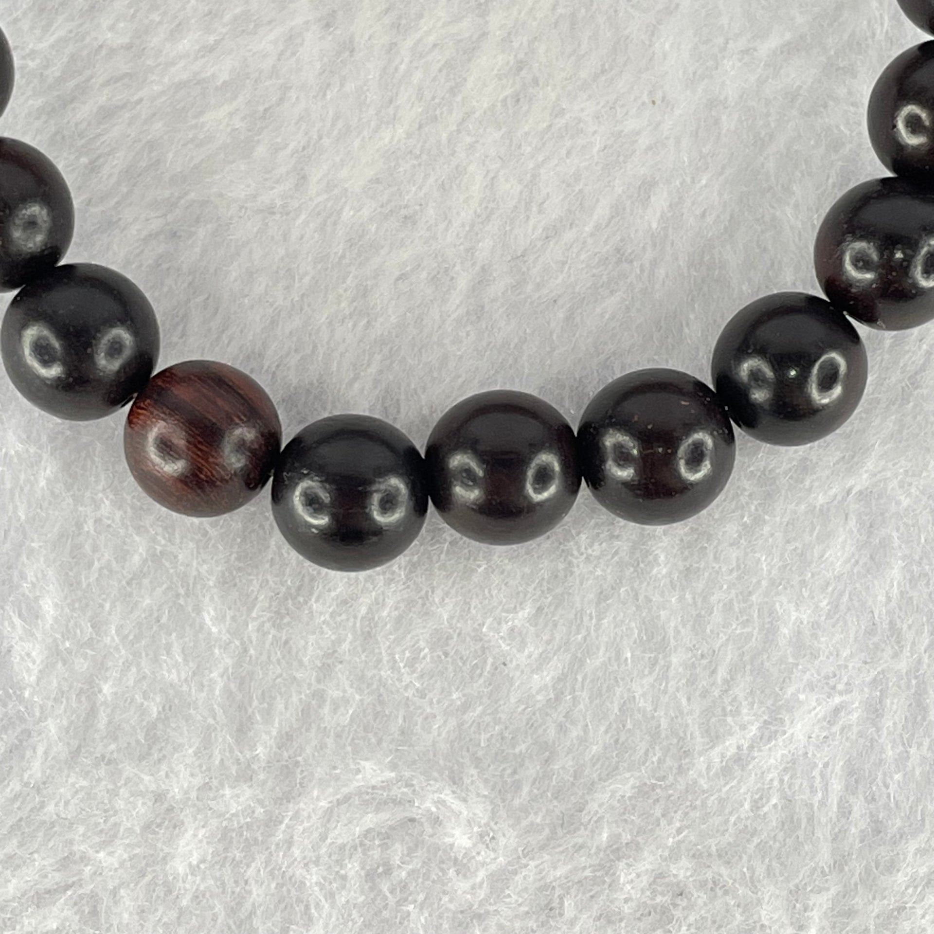 Natural Indian Small Leaf Zitan Rose Wood Beads Bracelet 天然小叶紫檀手链 7.16g 14.5cm 8.2mm 22 Beads - Huangs Jadeite and Jewelry Pte Ltd