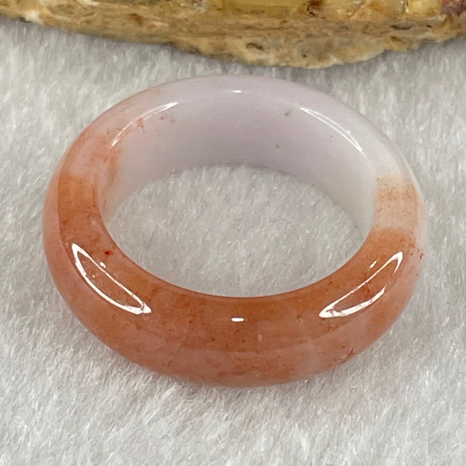 Type A Reddish Brown and Light Lavender Jadeite Ring 4.37g 6.8 by 4.0mm US7.4 HK16.2 (Very Slight Internal Line) - Huangs Jadeite and Jewelry Pte Ltd