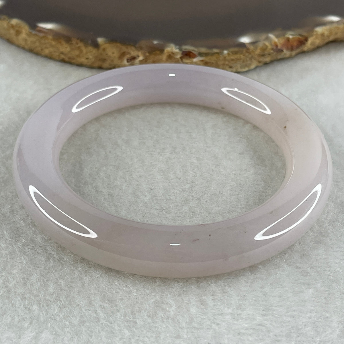 Natural Purple Flower Agate Bangle Set 119.44g Inner Diameter 55.6mm 10.8 by 11.2mm (Perfect) - Huangs Jadeite and Jewelry Pte Ltd