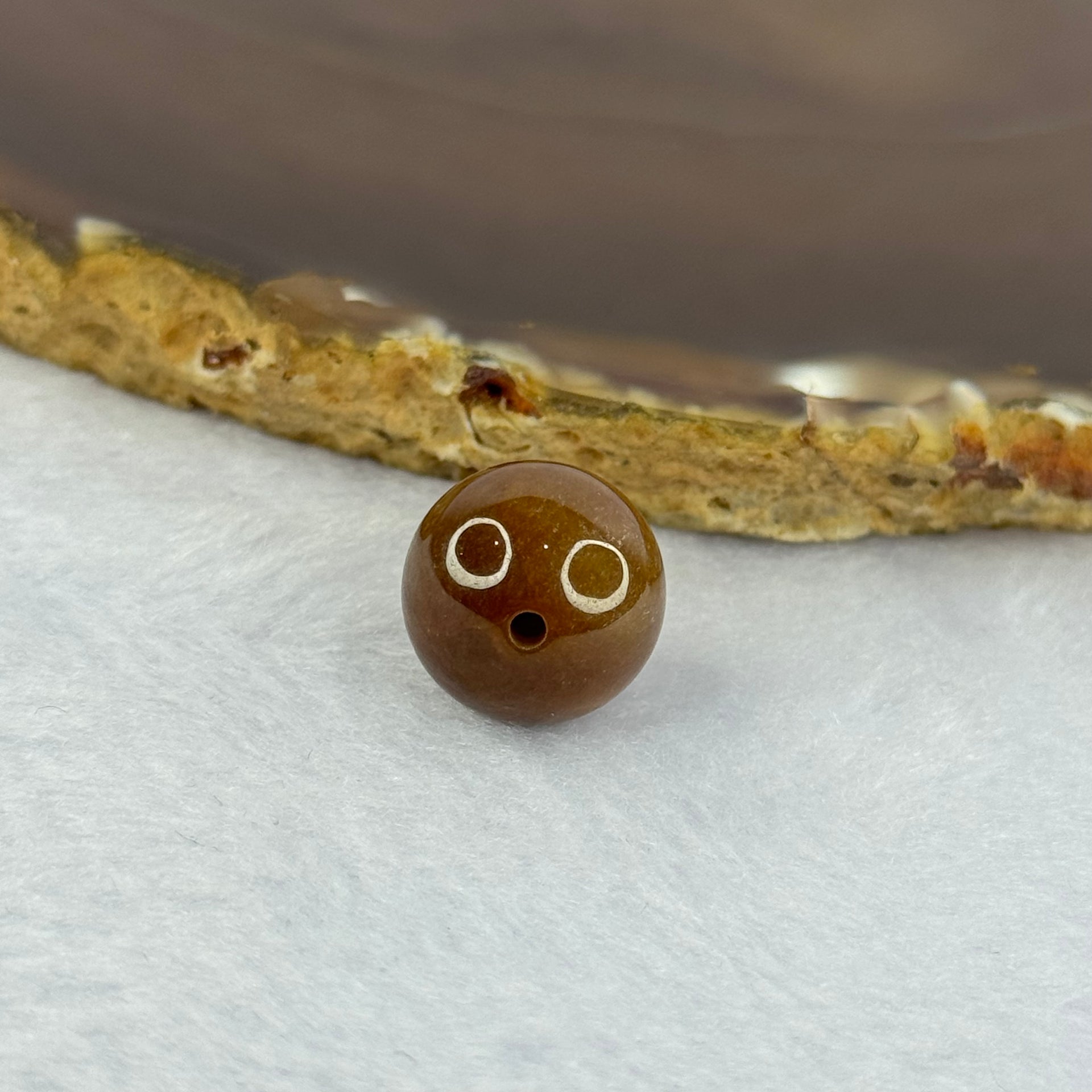 Type A Brown Jadeite Bead for Bracelet/Necklace/Earrings/Ring 4.68g 14.0mm - Huangs Jadeite and Jewelry Pte Ltd