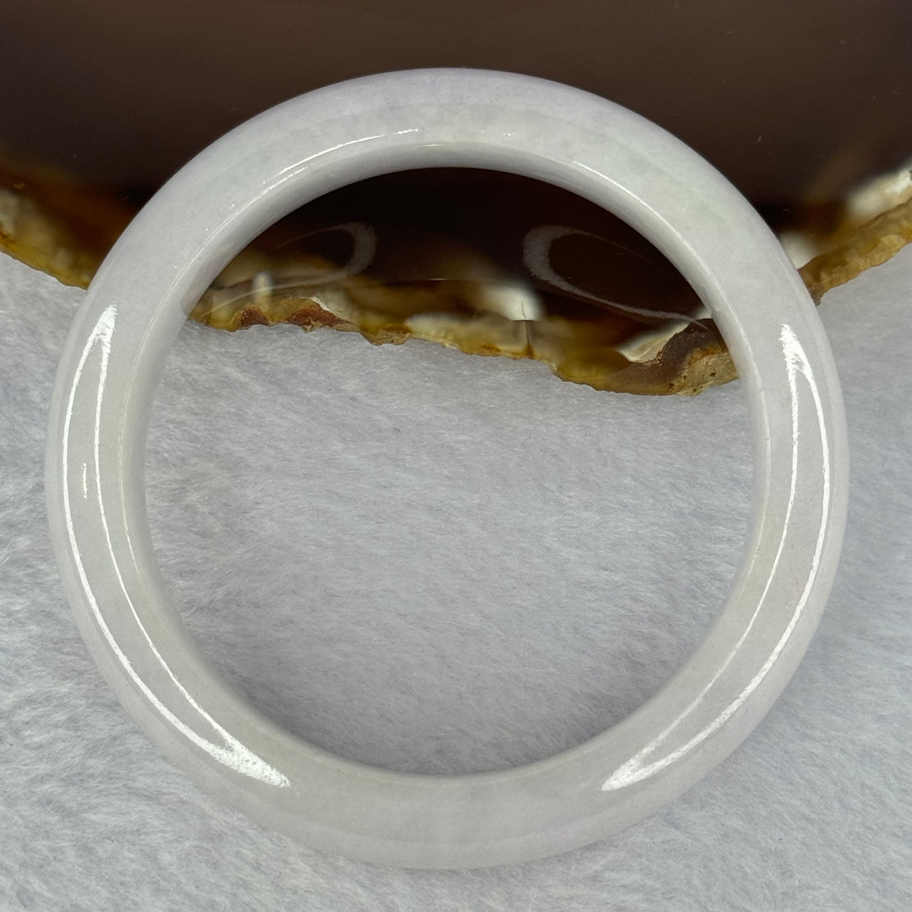 Type A Faint Lavender Jadeite Bangle 60.71g Internal Diameter 55.7mm 13.1 by 9.1mm (Very Slight External Line) - Huangs Jadeite and Jewelry Pte Ltd
