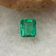 Natural Colombia Vivid Green Emerald (Beryl) Cut-Cornered Rectangular Step cut 0.41ct 4.9 by 4.3 by 2.4mm - Huangs Jadeite and Jewelry Pte Ltd