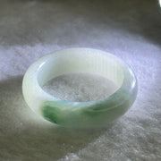 Type A Light Green with Blueish Green Patch Jadeite Ring 3.82g 6.0 by 3.6mm US8.25 HK18 - Huangs Jadeite and Jewelry Pte Ltd
