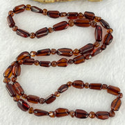 Natural Tea Color Blood Amber Irregular Beads Necklace 天然茶色血珀项链 14.99g 10.3 by 6.5 by 5.2mm 37pcs - Huangs Jadeite and Jewelry Pte Ltd
