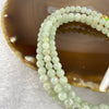 Type A Semi Icy Green with Wuji Grey Piao Hua Beads Necklace 133 Beads 5.1mm 28.57g - Huangs Jadeite and Jewelry Pte Ltd
