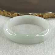 Type A Natural Light Green with Faint Lavender Jadeite Oval Bangle 39.14g Inner Diameter 53.6mm 14.0 by 6.0mm (Slight Internal Line) - Huangs Jadeite and Jewelry Pte Ltd