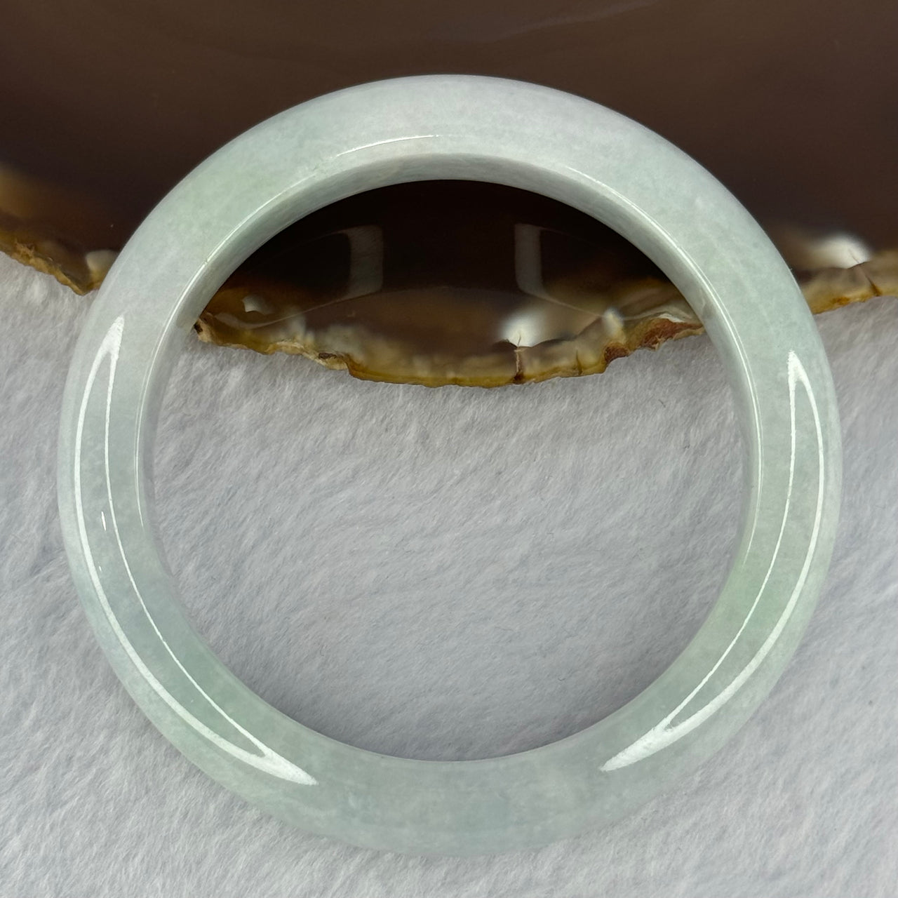 Type A Light Lavender Green Jadeite Bangle 65.05g Internal Diameter 56.4mm 13.3 by 8.8mm (Very Slight Internal Line) - Huangs Jadeite and Jewelry Pte Ltd
