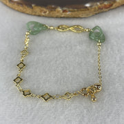 Natural Type A Blueish Green Jadeite Multi-Heart Bracelet | Adjustable 14-17cm Gold-Toned Elegant Fine Layering Chain (4.77g,  10.8x10.4x2.4mm 4 Pieces) - Huangs Jadeite and Jewelry Pte Ltd