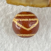 Natural Powerful Tibetan Old Oily Agate 1 Eye With Mountain Support Dzi Bead Heavenly Master (Tian Zhu) 一眼靠天珠 1.50g 10.1 by 10.4mm - Huangs Jadeite and Jewelry Pte Ltd