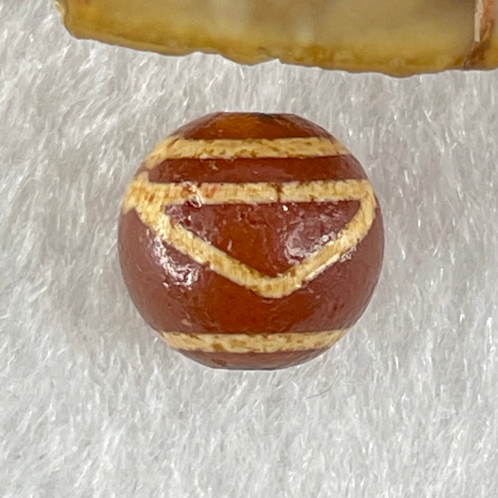 Natural Powerful Tibetan Old Oily Agate 1 Eye With Mountain Support Dzi Bead Heavenly Master (Tian Zhu) 一眼靠天珠 1.50g 10.1 by 10.4mm - Huangs Jadeite and Jewelry Pte Ltd