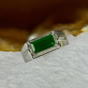 Type A Icy Green Jadeite with Crystals in S925 Sliver Ring (Adjustable Size) 3.54g 11.4 by 6.6 by 2.5mm - Huangs Jadeite and Jewelry Pte Ltd