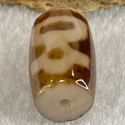 Natural Powerful Tibetan Old Oily Agate Double Cai Shen Dzi Bead Heavenly Master (Tian Zhu) 双财神长天珠 4.60g 19.4 by 11.6mm - Huangs Jadeite and Jewelry Pte Ltd