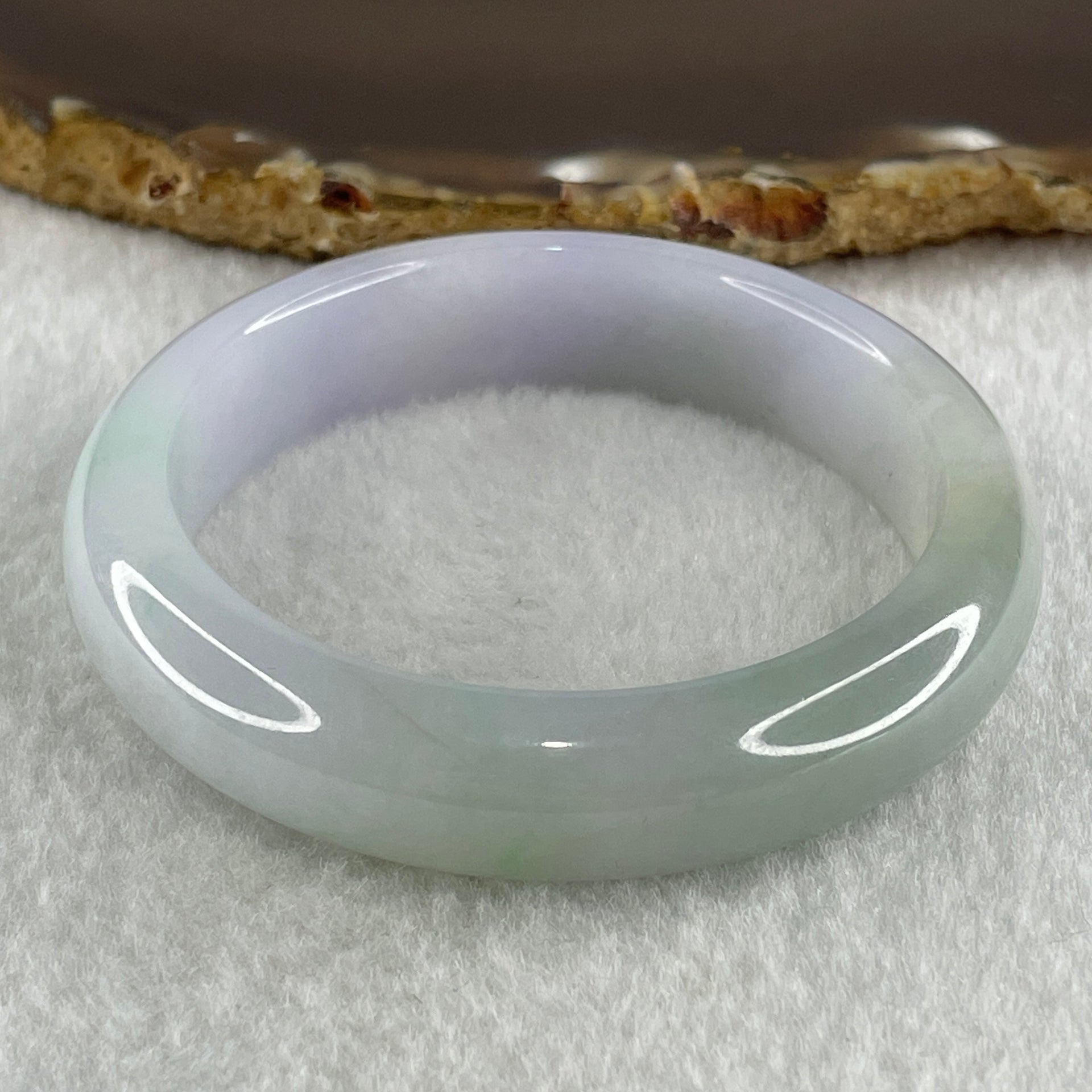 Type A Natural Light Lavender Light Green Jadeite Bangle 48.46g Inner Diameter 51.0mm 12.7 by 7.8mm (Slight Internal Lines) - Huangs Jadeite and Jewelry Pte Ltd