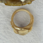 Natural Brown Agate Fox and Flower Carving 3.61g 38.8 by 4.2mm US6 HK13 - Huangs Jadeite and Jewelry Pte Ltd