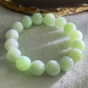 Type A Light Green Jadeite Beads Bracelet 55.52g 16cm 12.7mm 16 Beads - Huangs Jadeite and Jewelry Pte Ltd