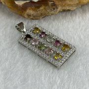 Natural Tourmaline Crystal in S925 Sliver Abacus Pendant 2.34g 3.2 by 2.0mm 10Beads - Huangs Jadeite and Jewelry Pte Ltd