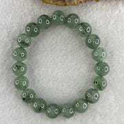 Certified Natural Type A Semi Icy Green with Blueish Green Fluorite Piao Hua Jadeite Beads Bracelet 32.882g 15cm 10.1mm 19Beads Perfect - Huangs Jadeite and Jewelry Pte Ltd