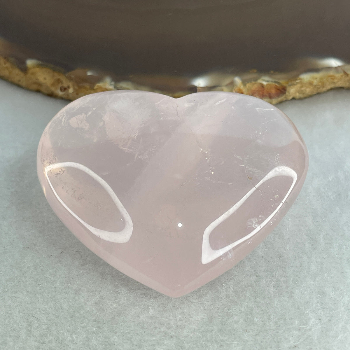 Good Grade Natural Rose Quartz Heart Shape Display | (80.11g | 56.3 x 50.6 x 22.6mm Dimensions | Heart Chakra Master Catalyst, "Zhao Tao Hua" Relationship & Interpersonal Charm Magnet, Mindful Compassion & Feng Shui Harmony Anchor)