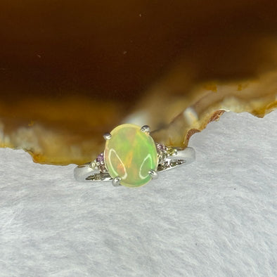 Natural Opal In 925 Sliver Ring 2.47g 9.9 by 7.5 by 5.2mm US 6 / HK 13 - Huangs Jadeite and Jewelry Pte Ltd