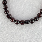 Natural Blood Red Amber Beads Bracelet 5.48g 15.5cm 6.5mm 28 Beads - Huangs Jadeite and Jewelry Pte Ltd